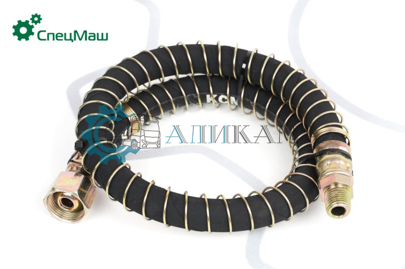 Шланг тормозной МАЗ в металлической оплетке, L 600 мм (гайка 24-штуцер 14)