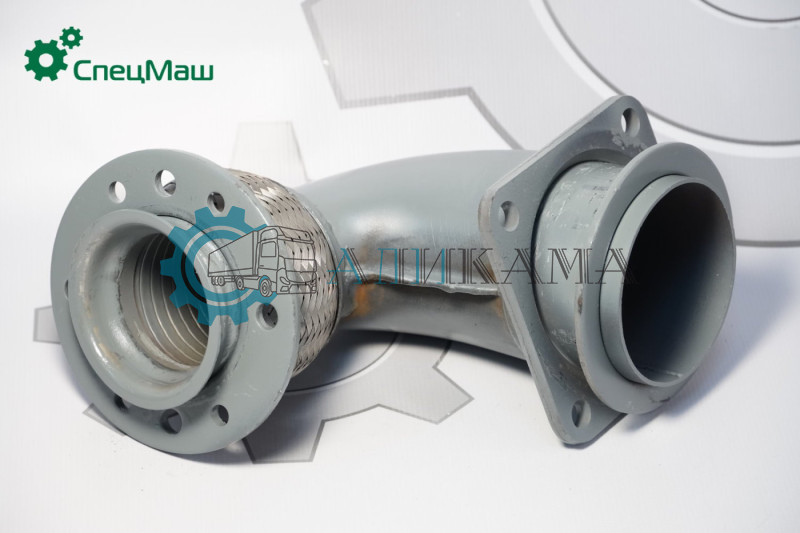Патрубок приемный турбокомпрессора 54115 (РАКУШКА С ОПЛЕТКОЙ ИЗ НЕРЖ.СТАЛИ) короткий