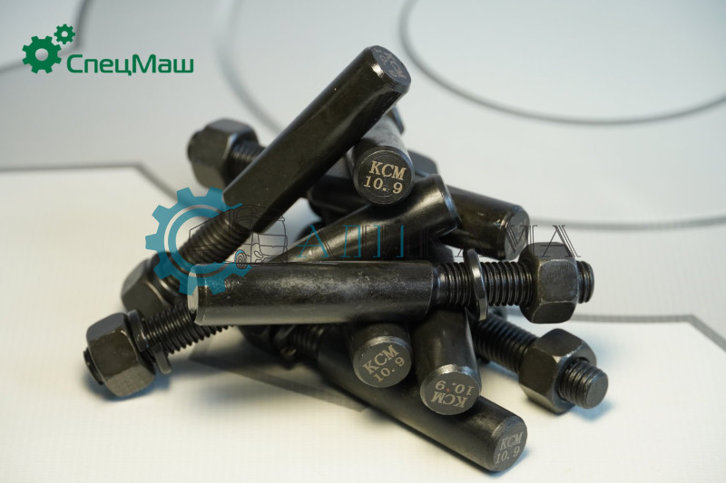 Клин пальца ушка рессоры в сборе с гайкой (АЗОТИРОВАННАЯ СТАЛЬ) для МАЗ (упак. 20 шт)