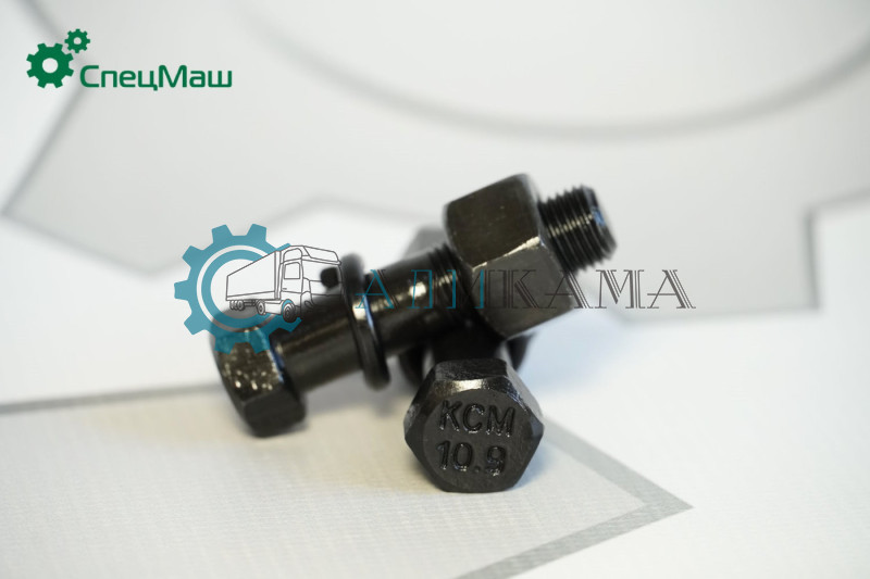 Болт карданный М10х1х40 мм + гайка, гровер (АЗОТИРОВАННАЯ СТАЛЬ) (упак. 40 шт)